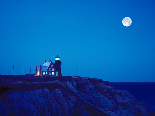 44-22    Moon over the Southeast Light
