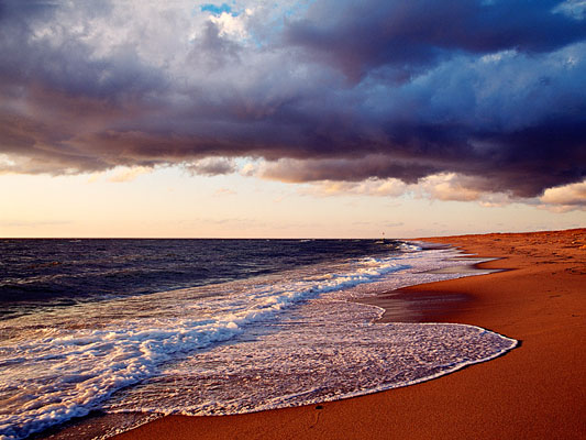 642-54    Menacing Clouds, Swirling Surf