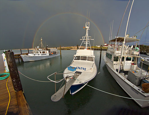Fishing Boats and the Rainbow, Old Harbor